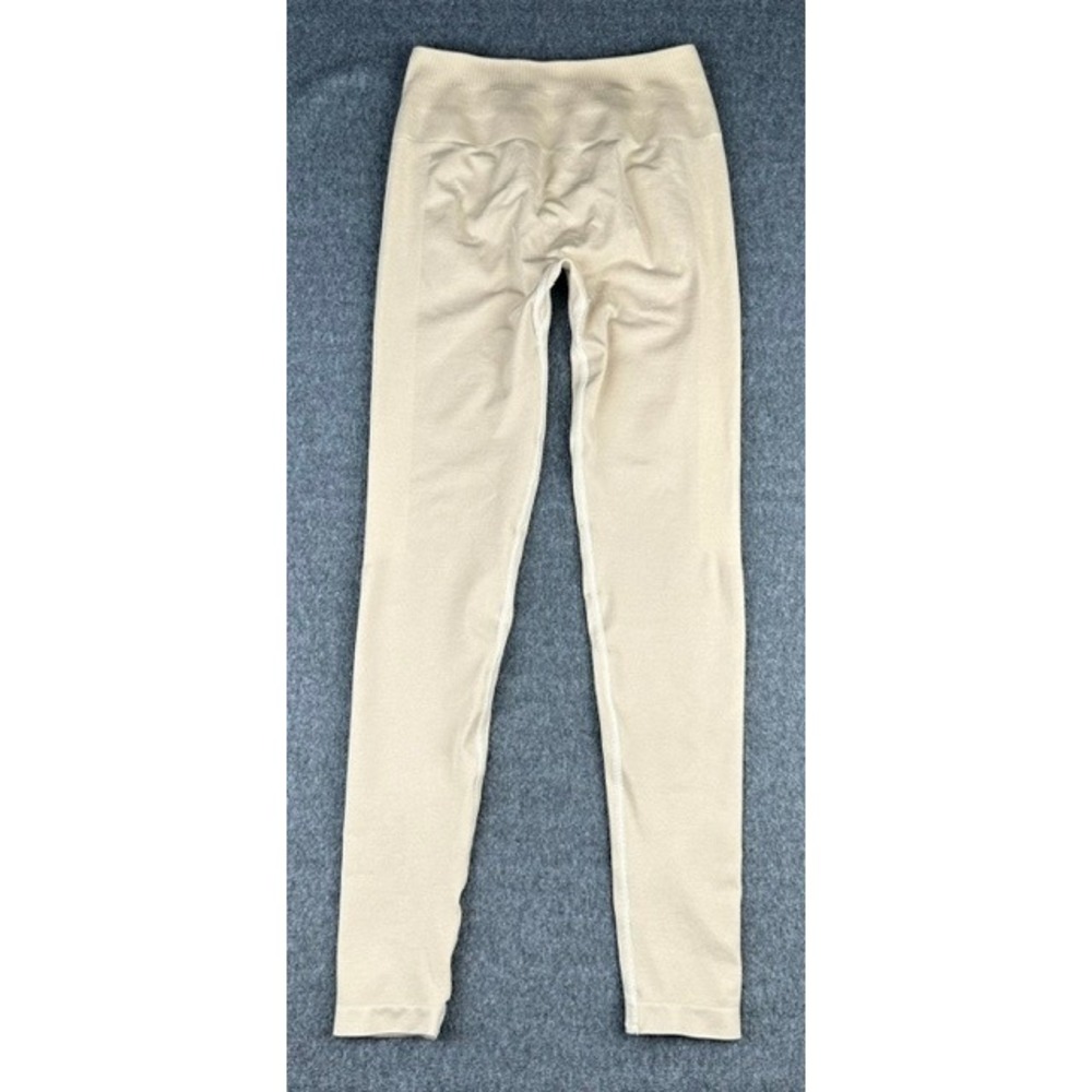 Alphalete Amplify Leggings Womens Small Beige Tan High Waisted Scrunch Seamless